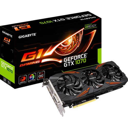 Gigabyte GeForce GTX 1070 G1 Gaming 8G Graphics Card rev. 2.0