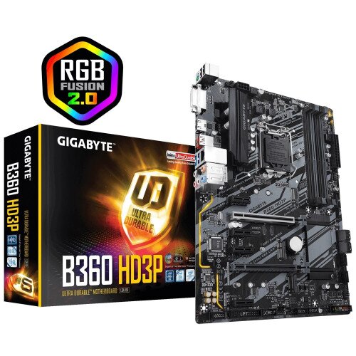 Gigabyte Intel B360 HD3P (rev. 1.0) Ultra Durable motherboard with USB 3.1 Gen2 with Type-C & Type-A