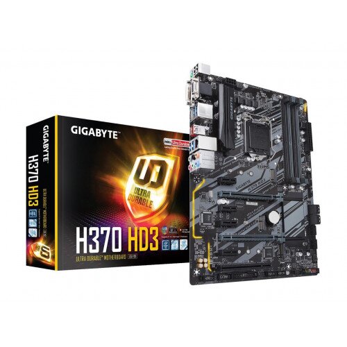 Gigabyte Intel H370 HD3 Ultra Durable Motherboard With USB 3.1 Gen2 Type-A & USB3.1 Gen1 Type-C, Intel GbE LAN