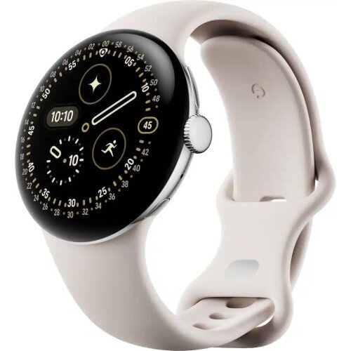 Google Pixel Watch 4 - Polished Silver / Porcelain - 45mm