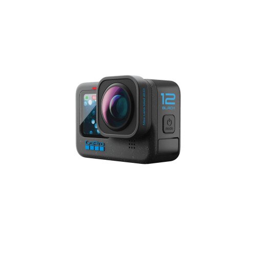 GoPro HERO12 Black Action Camera (Waterproof + Stabilization) - Max Lens Mod 2.0