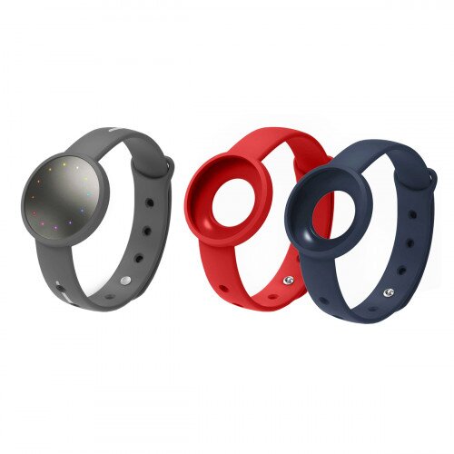 Misfit Shine 2 + Accessory Pack Bundle - Nantucket 2-Pack - Gray Sport Band with Reflect Accent