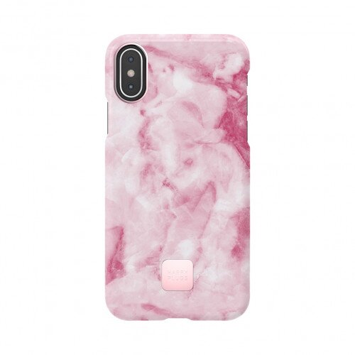 Happy Plugs iPhone XS Protective Case - Pink Marble