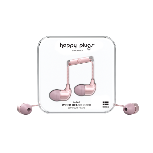 Happy Plugs Plus Wired Headphones - Pink Gold - In-ear