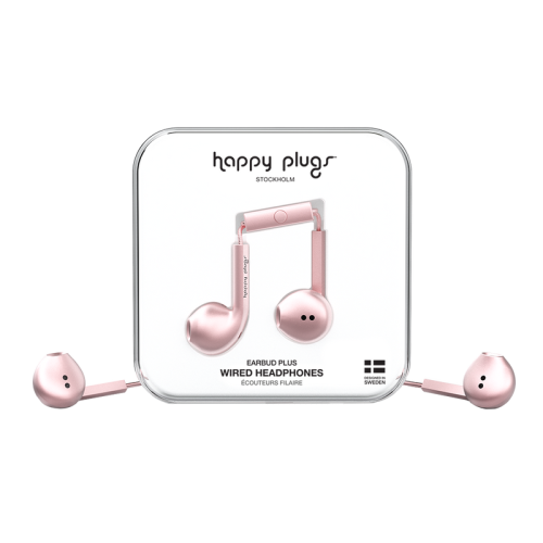Happy Plugs Plus Wired Headphones - Pink Gold - Earbud