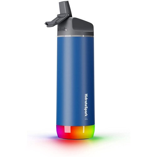 Hidrate Spark Stainless Steel Bluetooth Smart Water Bottle - 21oz - Straw - Deep Blue