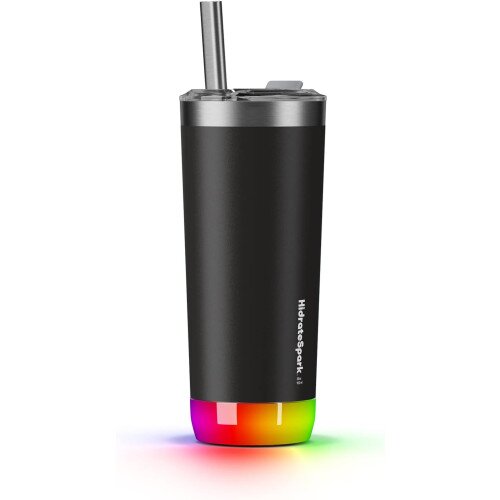 Hidrate Spark PRO Bluetooth Smart Water Bottle - 20oz Smart Tumbler - Press-In Lid & Straw - Black