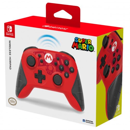 HORI Wireless HORIPAD Mario Edition Rechargeable Controller for Nintendo Switch