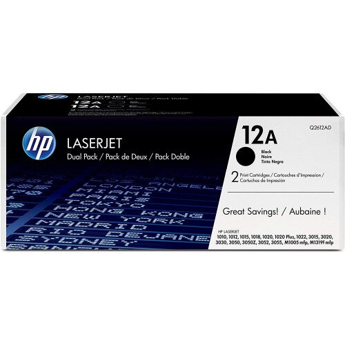 HP 12A 2-Pack Black Original LaserJet Toner Cartridges