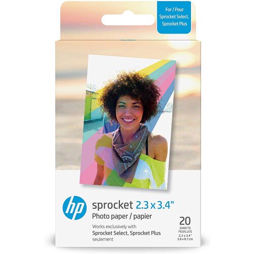 HP Sprocket 2.3 x 3.4 in (5.8 x 8.7 cm) Photo Paper-20 Sheets