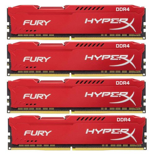 HyperX FURY DDR4 Memory - Red - 2400MHz - 16GB - Kit of 4