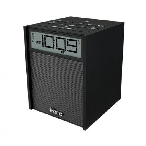 iHome iBN180 Rubberized NFC Bluetooth Dual Alarm FM Clock Radio with USB Charging/Aux in