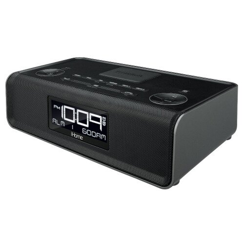 iHome iBN43 Bluetooth Stereo Dual Alarm FM Clock Radio and Speakerphone with USB Charging