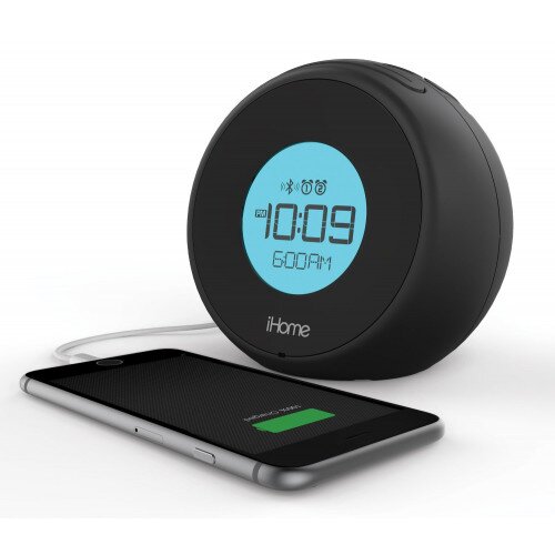 iHome iBT18 Dual Alarm Clock with Bluetooth, Speakerphone + USB Charging