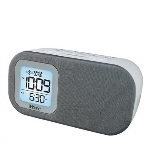iHome iBT210 Bluetooth Dual Alarm FM Clock Radio - White
