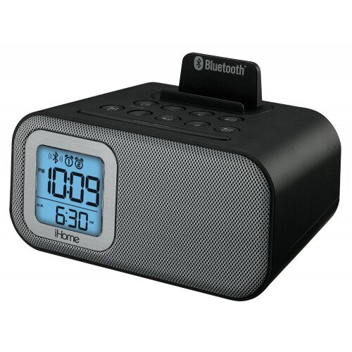 iHome IBT22 Bluetooth Bedside Dual Alarm Clock with USB Charging and Line-in