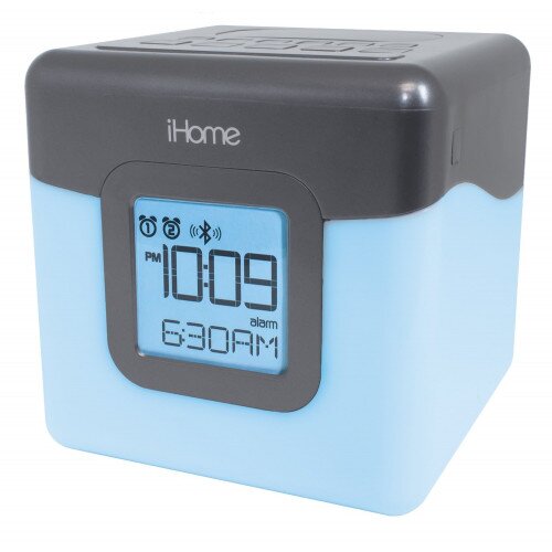 iHome iBT28GC Bluetooth Color Changing Dual Alarm Clock FM Radio with USB Charging