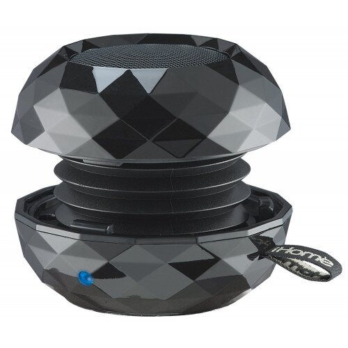 iHome iBT65 Bluetooth Rechargeable Mini Speaker System in Metallic Finish - Black