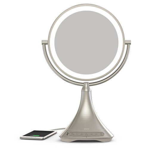 iHome iCVBT7 9" Double-Sided Portable Vanity Mirror with Bluetooth Audio