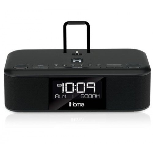 iHome iDL95 Dual Charging Stereo FM Clock Radio With Lightning Dock and USB Charge/Play For iPad/iPhone/iPod