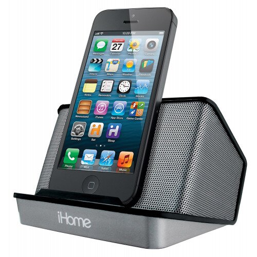iHome iHM27 Portable Rechargeable Stereo Speaker System with Aux Line-In - Black