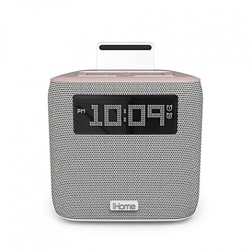 iHome iPL24 Dual Charging Docking Clock Radio - Rose Gold