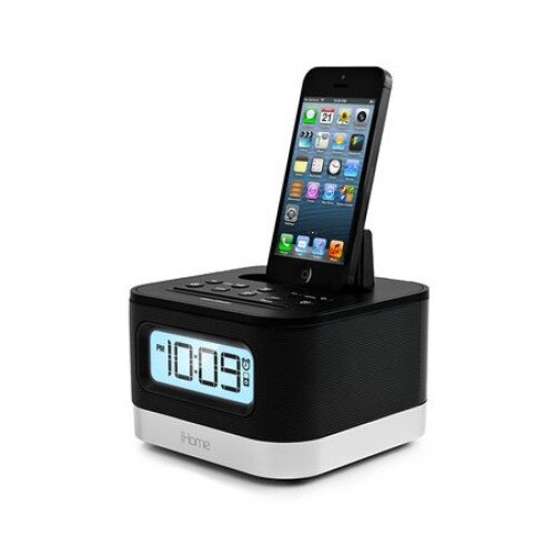 iHome iPL8 Dual Charging Stereo FM Clock Radio With Lightning Dock For iPhone/iPod