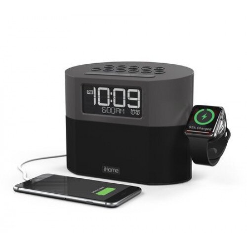 iHome iWBT400 Bluetooth Clock Radio + USB Charging + Apple Watch Charger