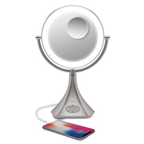 iHome Vanity Mirror with Lights and Bluetooth, USB Charging