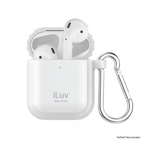 iLuv AirPods 1 vs 2 Case Silicone Protective Skin - White