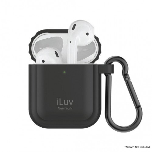 iLuv AirPods 1 vs 2 Case Silicone Protective Skin - Black