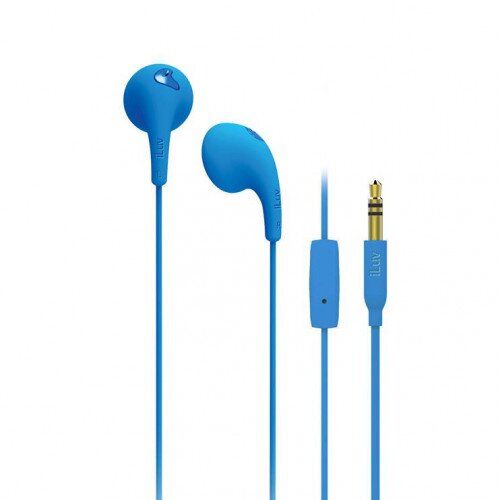 iLuv Bubble Gum Talk Flexible Jelly-Type Stereo Earphones - Blue
