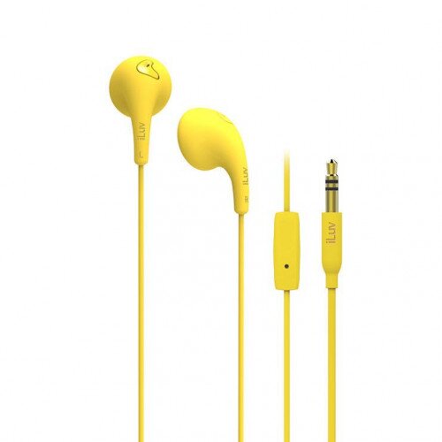 iLuv Bubble Gum Talk Flexible Jelly-Type Stereo Earphones - Yellow