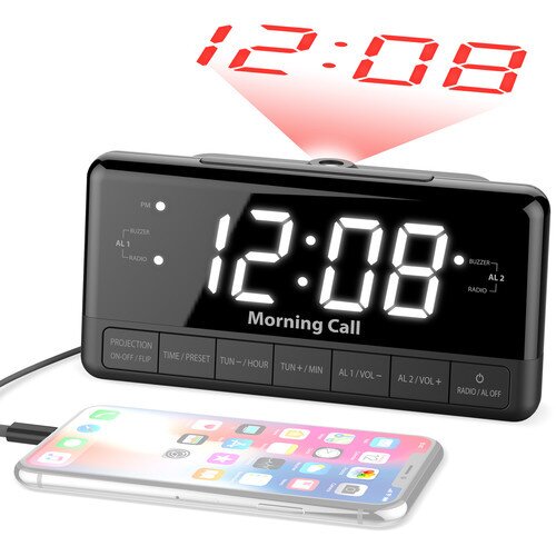 iLuv Morning Call 3 1.2" Jumbo White LED Display Dual Alarm Clock