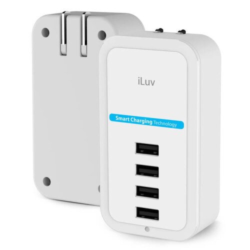 iLuv Rockwall 4 Compact 4 Port USB Wall Charger