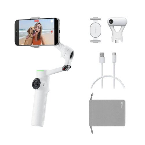 Insta360 Flow 2 Pro Smartphone Gimbal - AI Tracker Bundle - Summit White