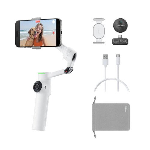Insta360 Flow 2 Pro Smartphone Gimbal - Mic Bundle - Summit White