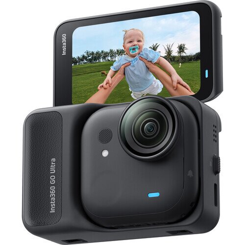 Insta360 GO Ultra Tiny Hands-Free 4K Pocket Action Camera - No MicroSD Card - Standard Bundle - Midnight Black