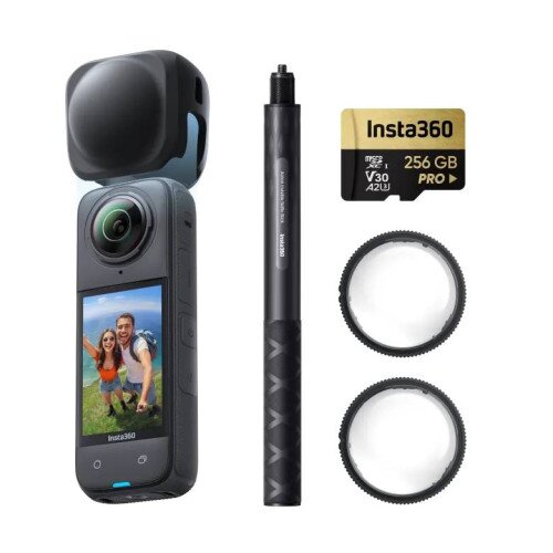 Insta360 X4 8K 360 Action Camera - 256GB MicroSD Card - Snowboard Bundle