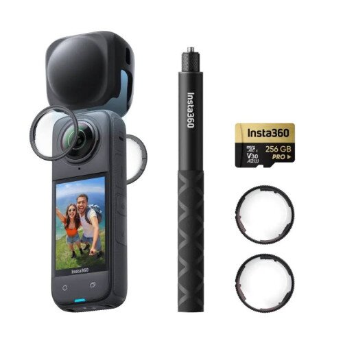 Insta360 X4 8K 360 Action Camera - 256GB MicroSD Card - Premium Lens Guards Bundle