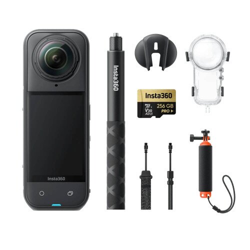Insta360 X5 Flagship 8K 360 Action Camera - 256GB MicroSD Card - Invisible Dive Bundle