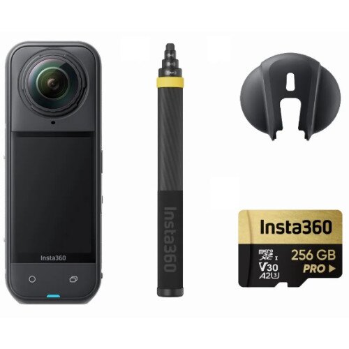 Insta360 X5 Flagship 8K 360 Action Camera - 256GB MicroSD Card - No Drone No Problem Bundle