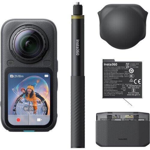 Insta360 X6 8K 360 Action Camera - Essentials Bundle - Midnight Black