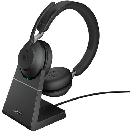 Jabra Evolve2 65 Wireless Office Headset - USB-A MS Teams Stereo with Charging Stand - Black