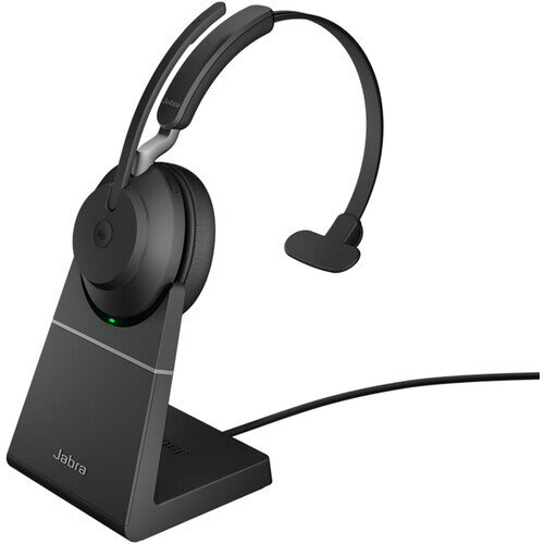 Jabra Evolve2 65 Wireless Office Headset - USB-A MS Teams Mono with Charging Stand - Black