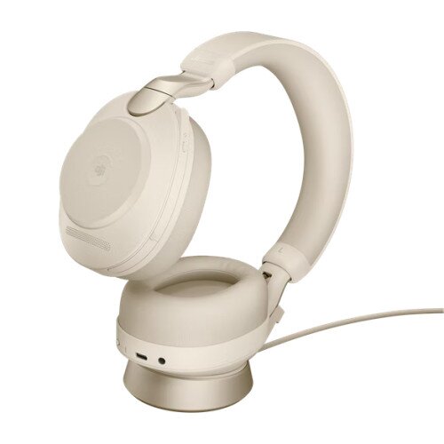 Jabra Evolve2 85 Wireless Headset - Unified Communication - USB-A - Charging Stand - Beige
