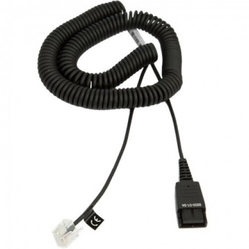Jabra Quick Disconnect (QD) to Modular (RJ) Coiled Bottom Cord, 2 meter