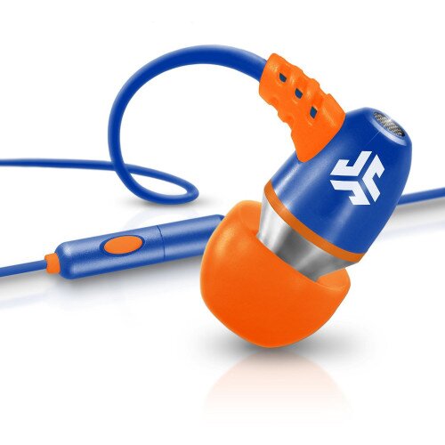 JLab Audio Neon Metal Wired Earbuds - Blue/Orange
