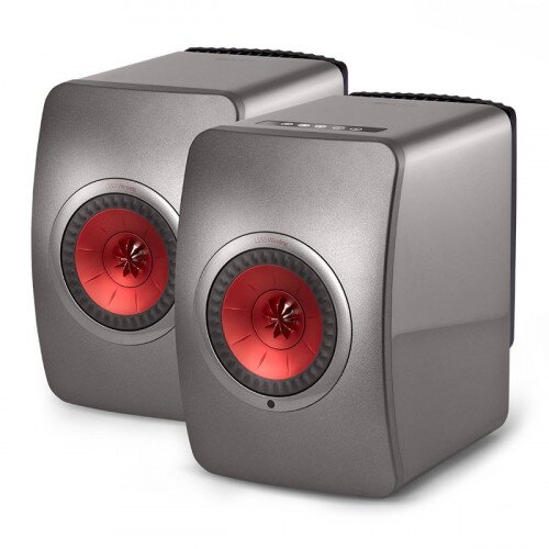 KEF LS50W Powered Music System - Grey/Red