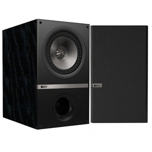 KEF Q100 Bookshelf Speaker Pair - Black Oak